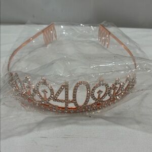 Rose Gold Rhinestone Tiara Headband NWT